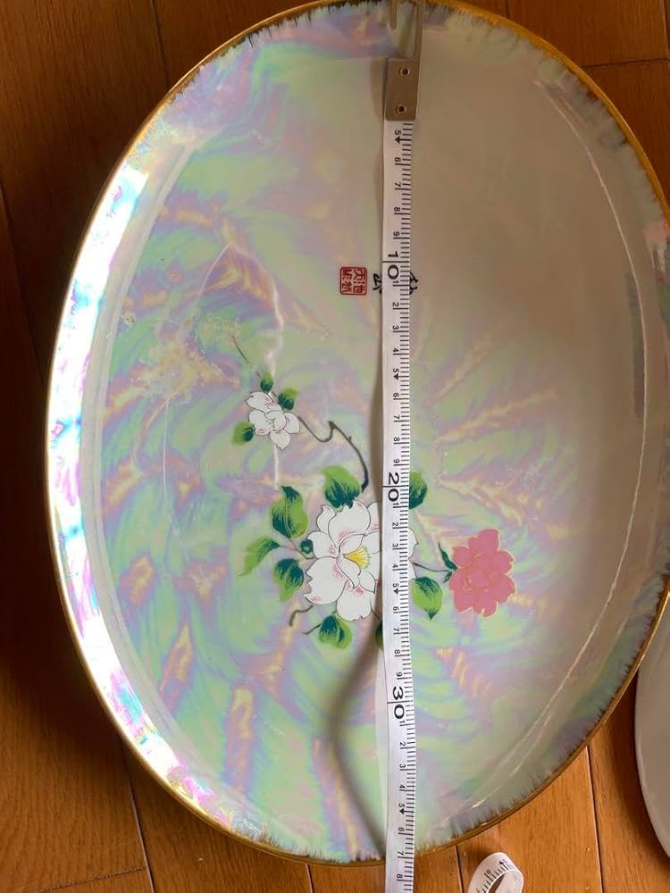 Amazon.co.jp: 昭和レトロ 和食器 秋岱 オーロラ オーバル皿